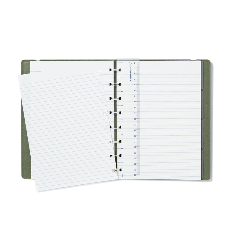 Contemporary A5 Refillable Notebook in Jade - Inside