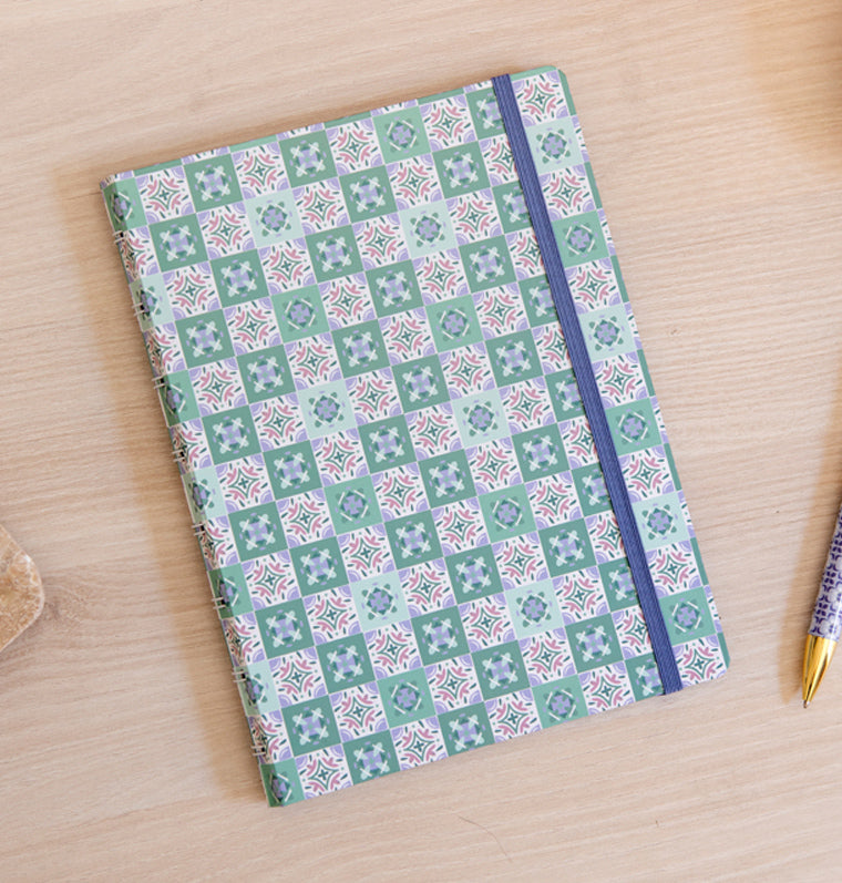 Filofax Mediterranean A5 Refillable Notebook Mint Green - on desk