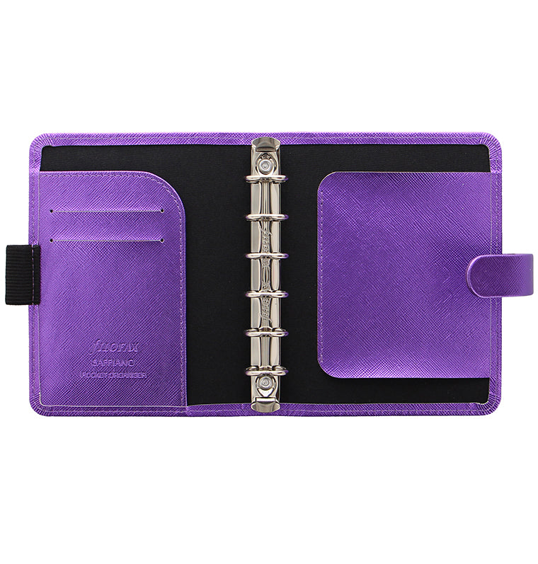 Saffiano Metallic Pocket Organizer Violet Inside
