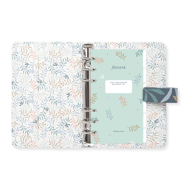 Botanical Personal Organizer in Blue with Fill