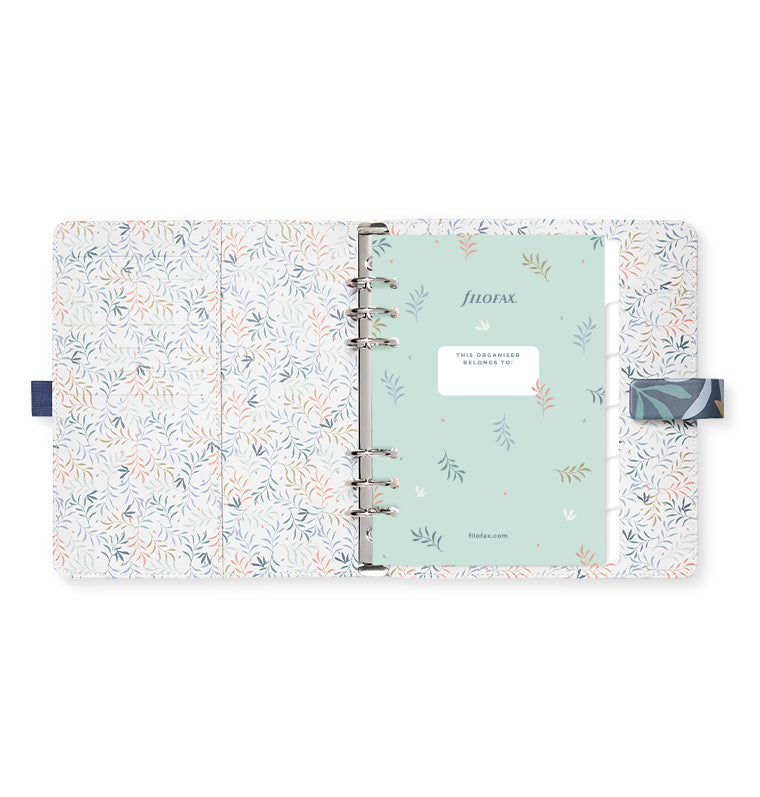 Botanical A5 Organizer in Blue Inside with Fill