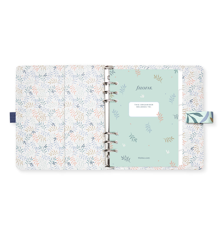Botanical A5 Organizer in Mint Inside with Fill