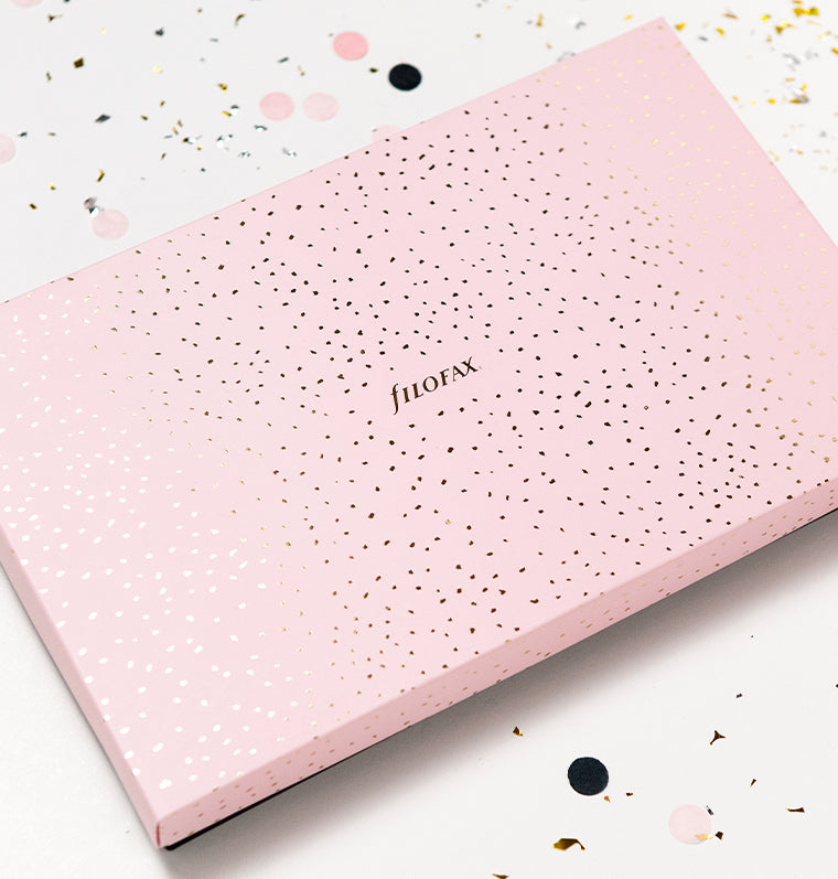 Confetti Personal Organizer Gift Set Rose Quartz | Filofax