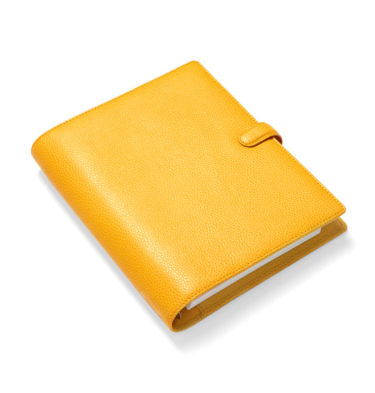 Filofax Finsbury A5 Leather Organizer in Mustard Yellow