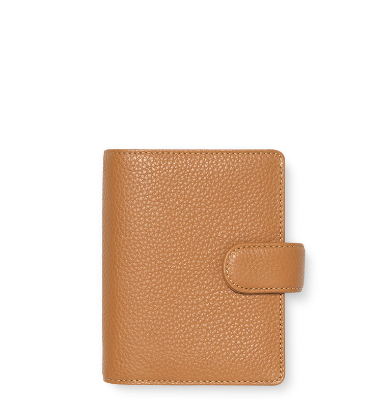 Filofax Norfolk Pocket Leather Organizer in Almond Brown-Tan