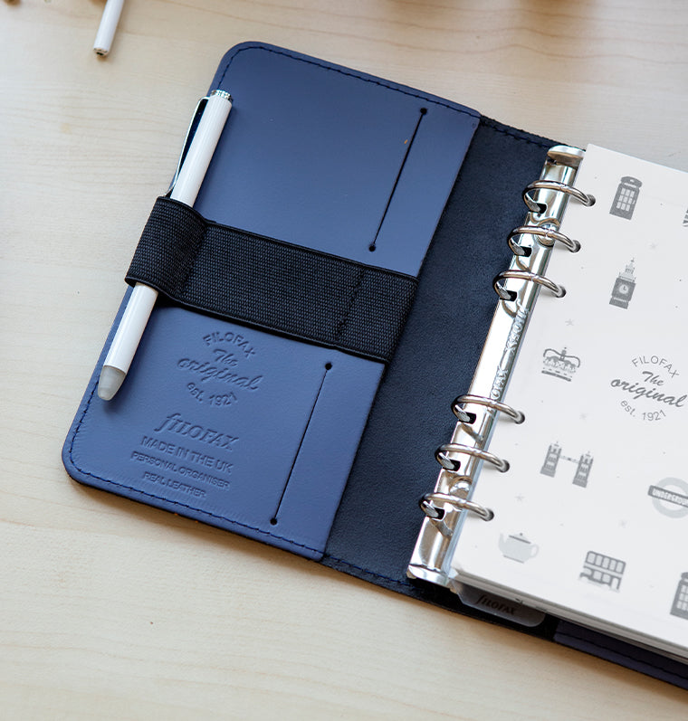 Filofax The Original Organizer, Pocket Size, Midnight Blue - Leather, Six  Rings, Week-to-View Calendar Diary, Multilingual, 2024 (C022659-24)