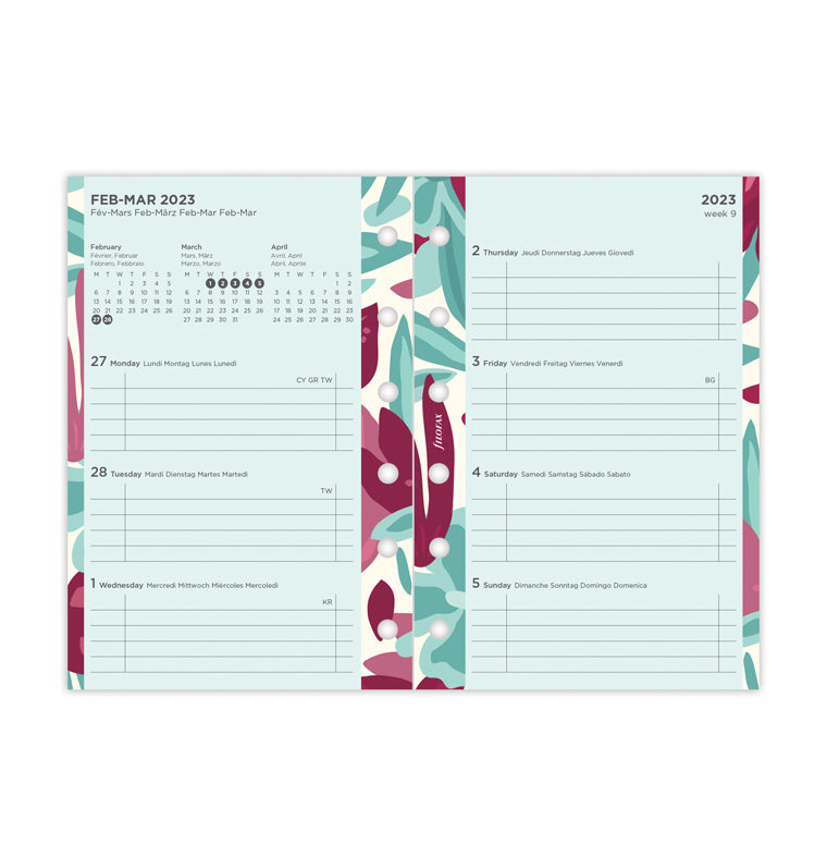 Floral Illustrated Diary Refill Pack Pocket 2024 - Filofax – Filofax US