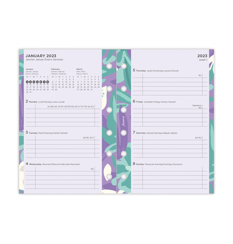 Floral Illustrated Diary Refill Pack Pocket 2023 - Filofax – Filofax US