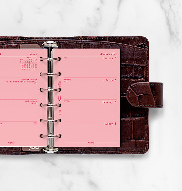 Viva Raspberry Folio Planner Cover with Outer Pocket