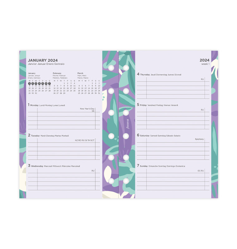 Week On One Page Diary With Notes Pocket 2024 - Filofax – Filofax US
