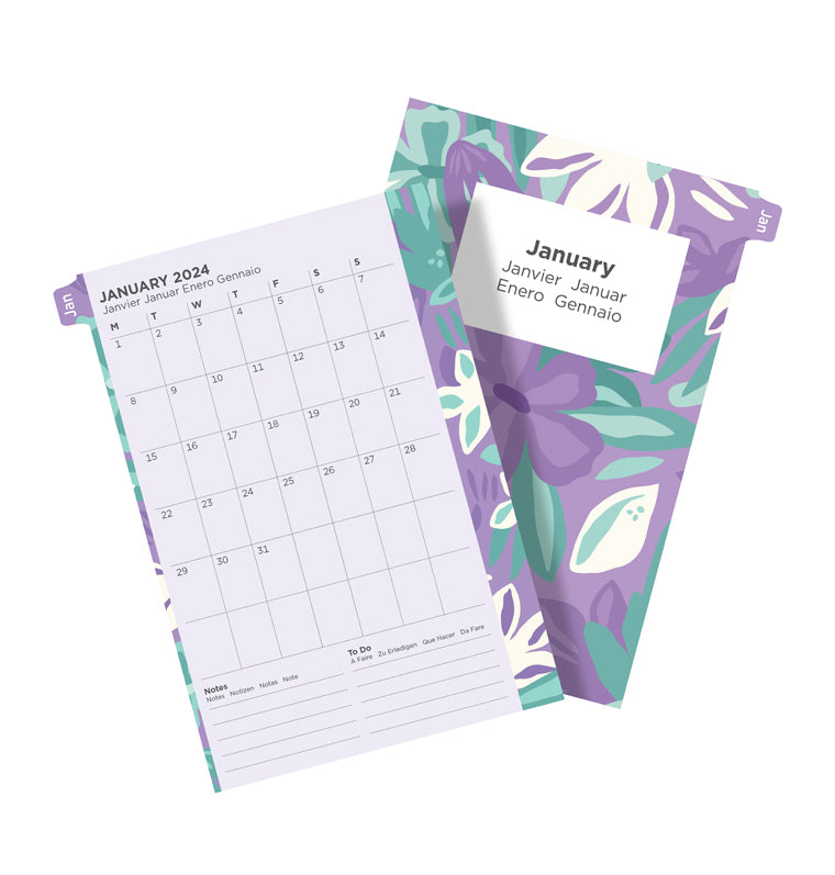 Floral Illustrated Diary Refill Pack Pocket 2024 - Filofax – Filofax US