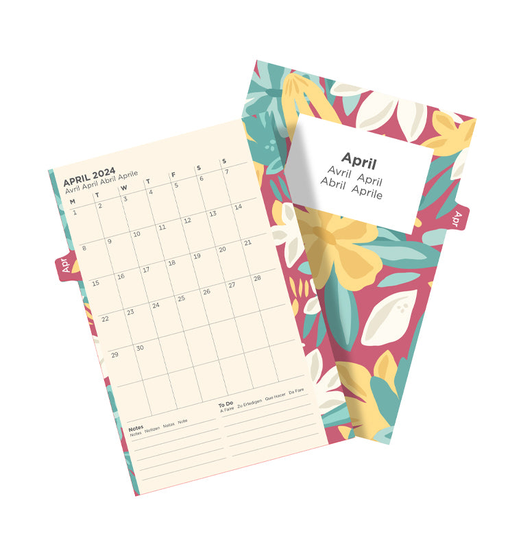 Filofax Personal Illustrated Floral Week on 2 Pages 2024 Diary Pack