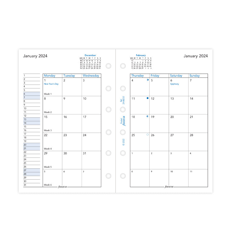 Month On Two Pages Diary - Personal 2024 English