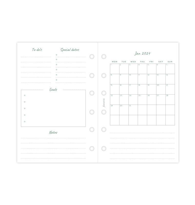Checklist PRINTED Planner Inserts & Agenda Refill Pocket 
