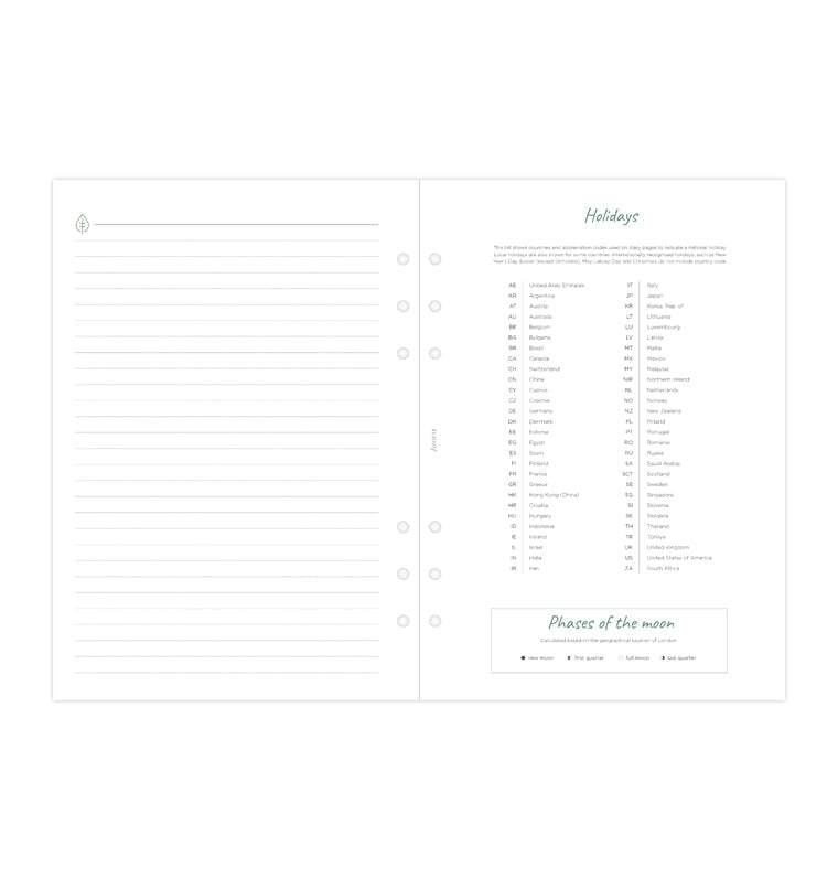A5 2024 Horizontal Week on Two Pages Printed Planner Inserts 
