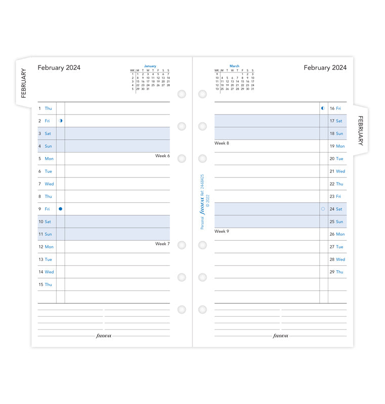Filofax 2024 A5 Month on Two Pages Planner
