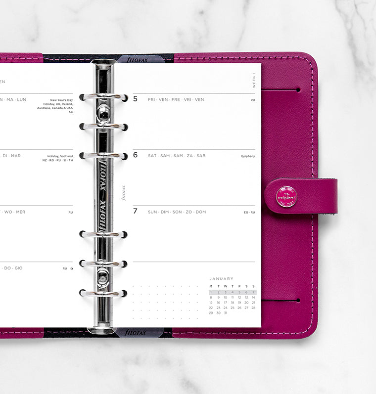 Minimal Week On Two Pages Diary - Personal 2024 Multilanguage