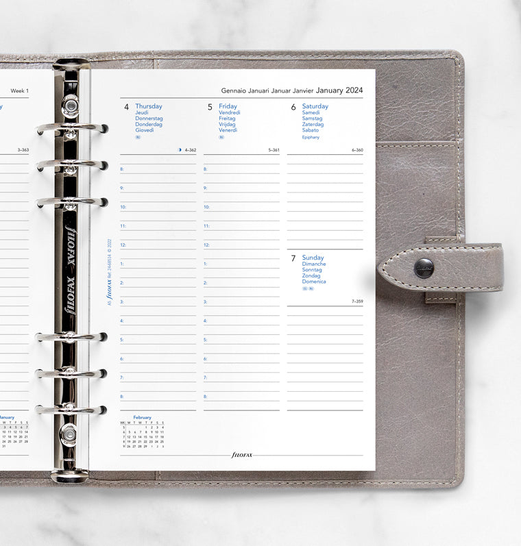 Week On Two Pages Diary With Appointments - A5 2024 Multilanguage - Filofax