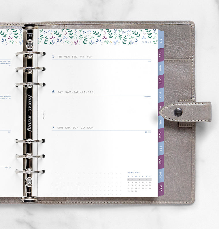 Garden Week On Two Pages Diary - A5 2024 Mutilanguage - Filofax