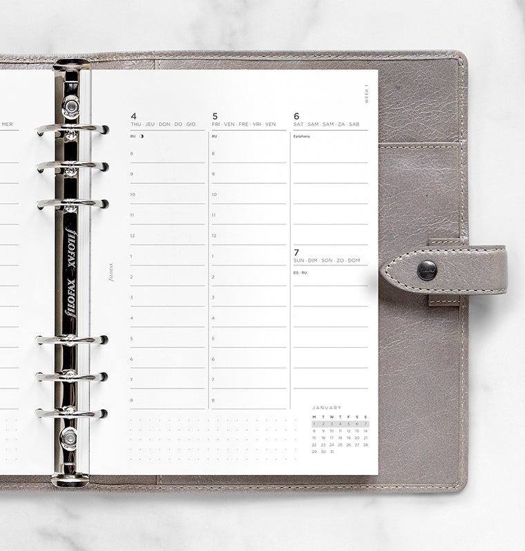 Minimal Vertical Week to View Diary Refill - A5 | Filofax