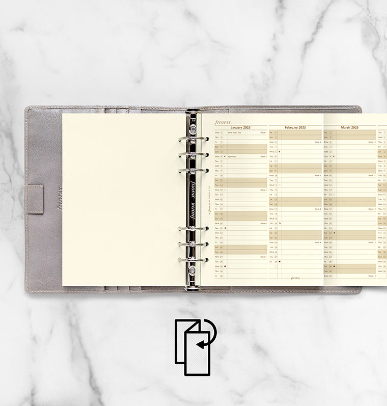 Recharge Agenda Filofax Personal 2026-2029 - Format Vertical - Papier 100 G/m² - 6 Trous