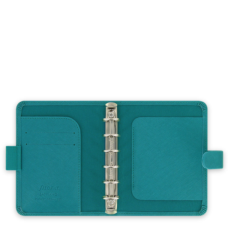 Saffiano Pocket Organizer Aquamarine Inside