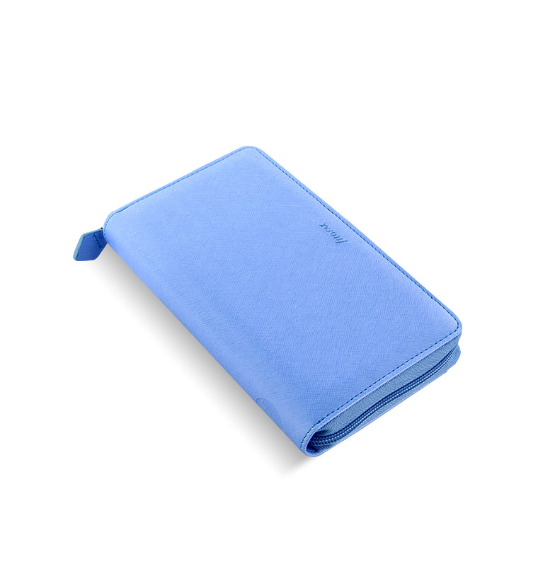 Saffiano Personal Compact Zip Organizer Vista Blue Iso View